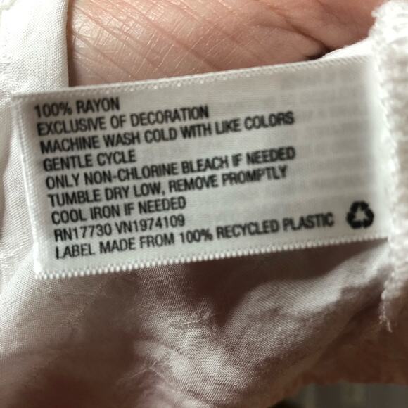 KNOX ROSE white boho embroidered peplum sleeveless summer blouse size xs - Picture 6 of 6